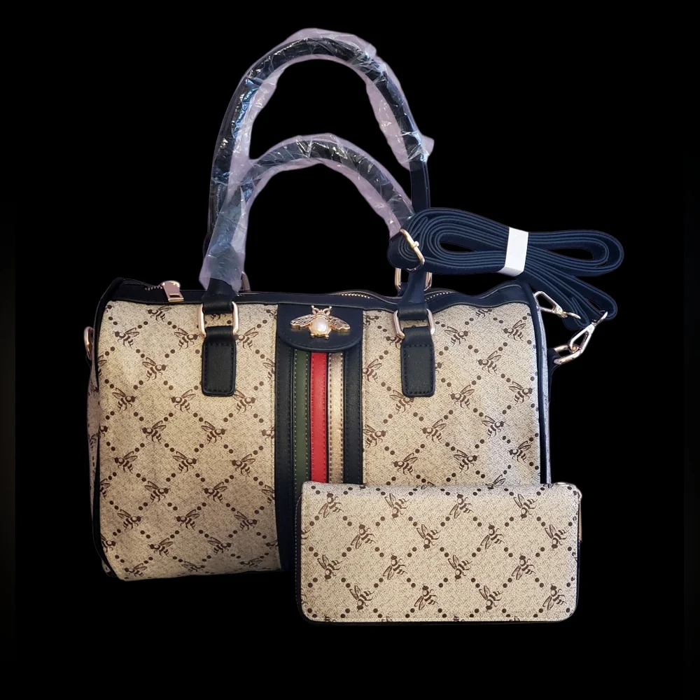 Boston Bag with Wallet - Bee Design